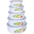 5PCS Enamel Storage Bowl Set 10-18cm